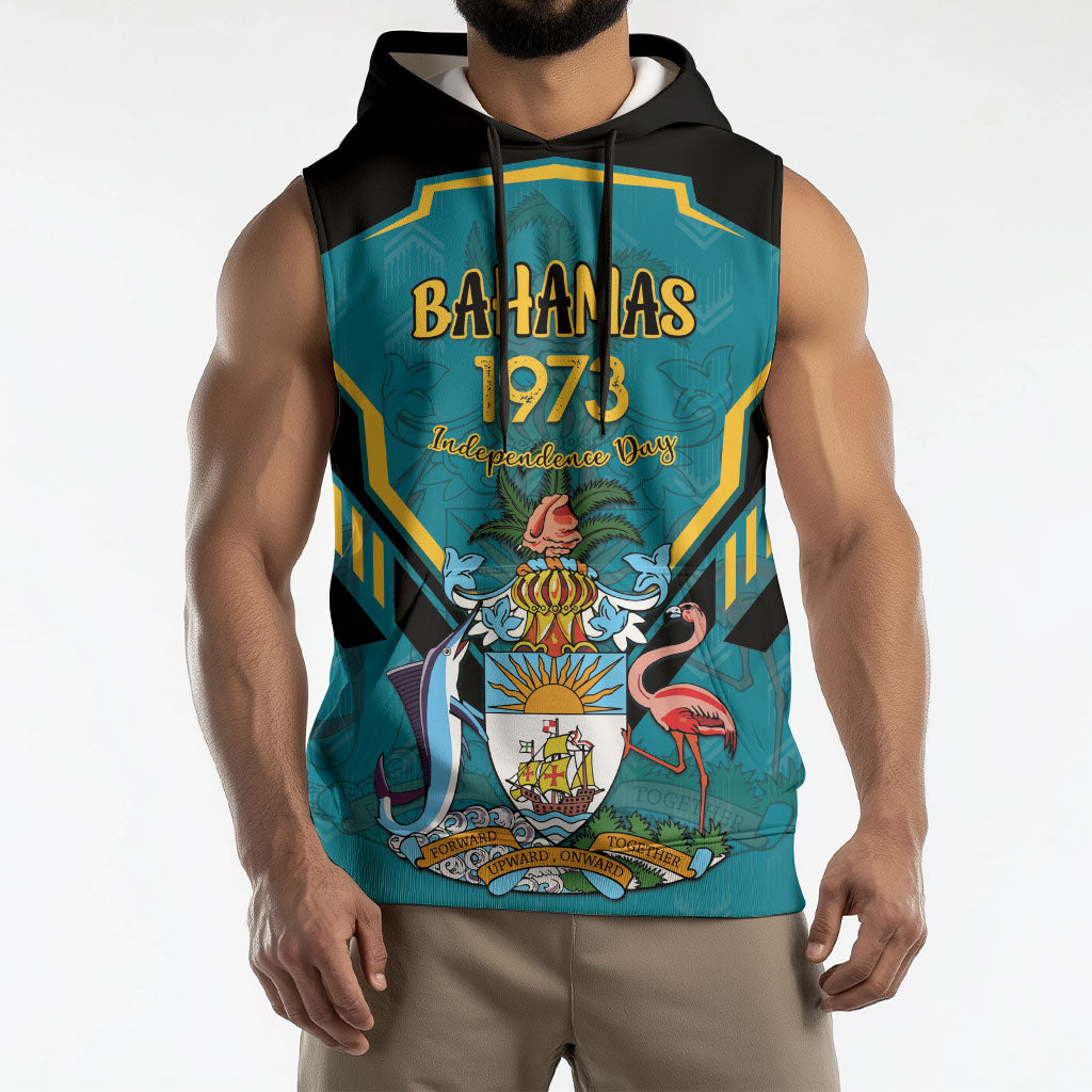 Personalized Bahamas 1973 Sleeveless Hoodie Happy Independence Day
