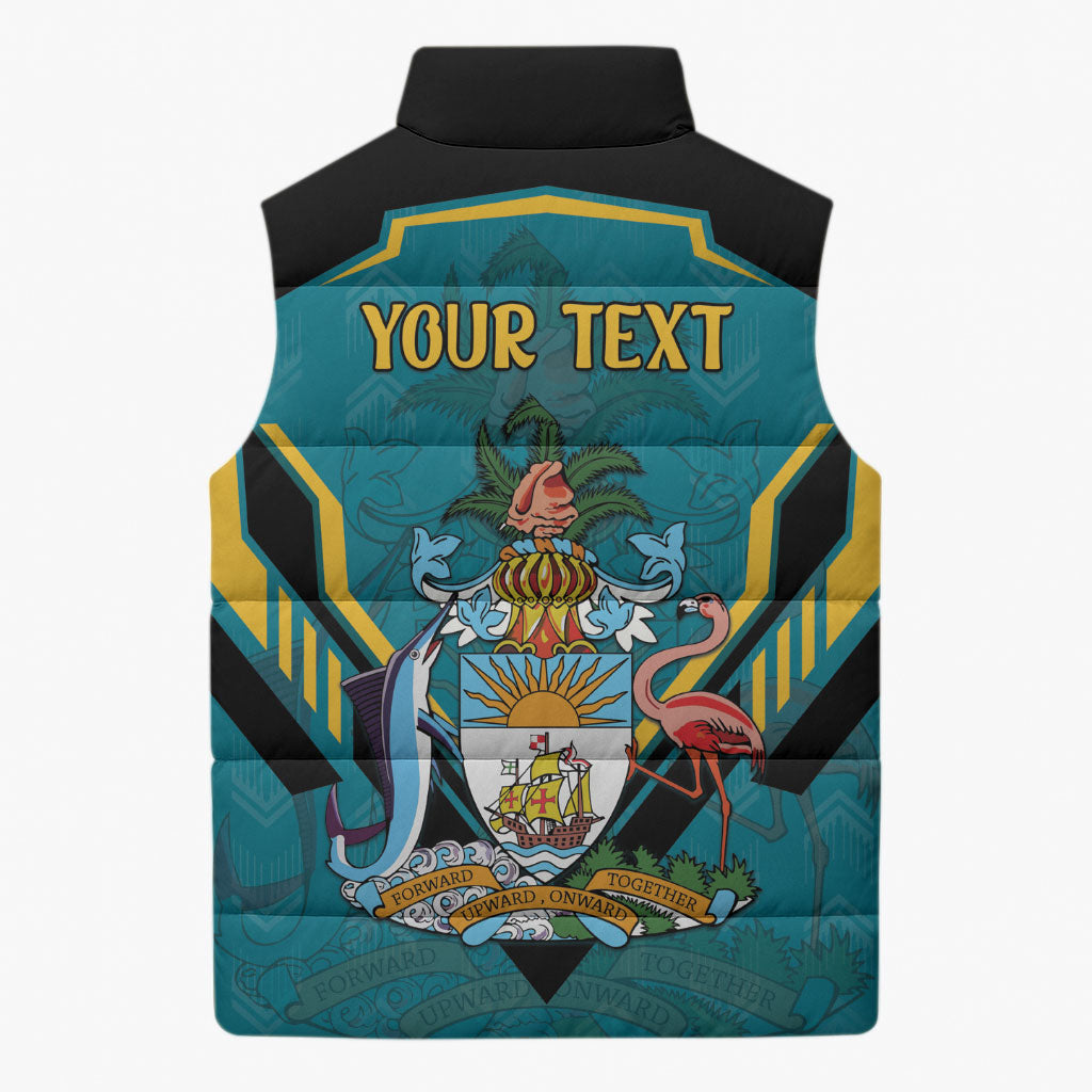 Personalized Bahamas 1973 Sleeveless Puffer Jacket Happy Independence Day