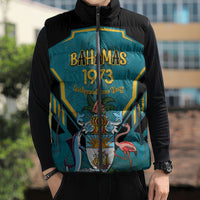 Personalized Bahamas 1973 Sleeveless Puffer Jacket Happy Independence Day