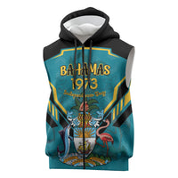 Personalized Bahamas 1973 Sleeveless Zip Hoodie Happy Independence Day