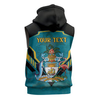 Personalized Bahamas 1973 Sleeveless Zip Hoodie Happy Independence Day