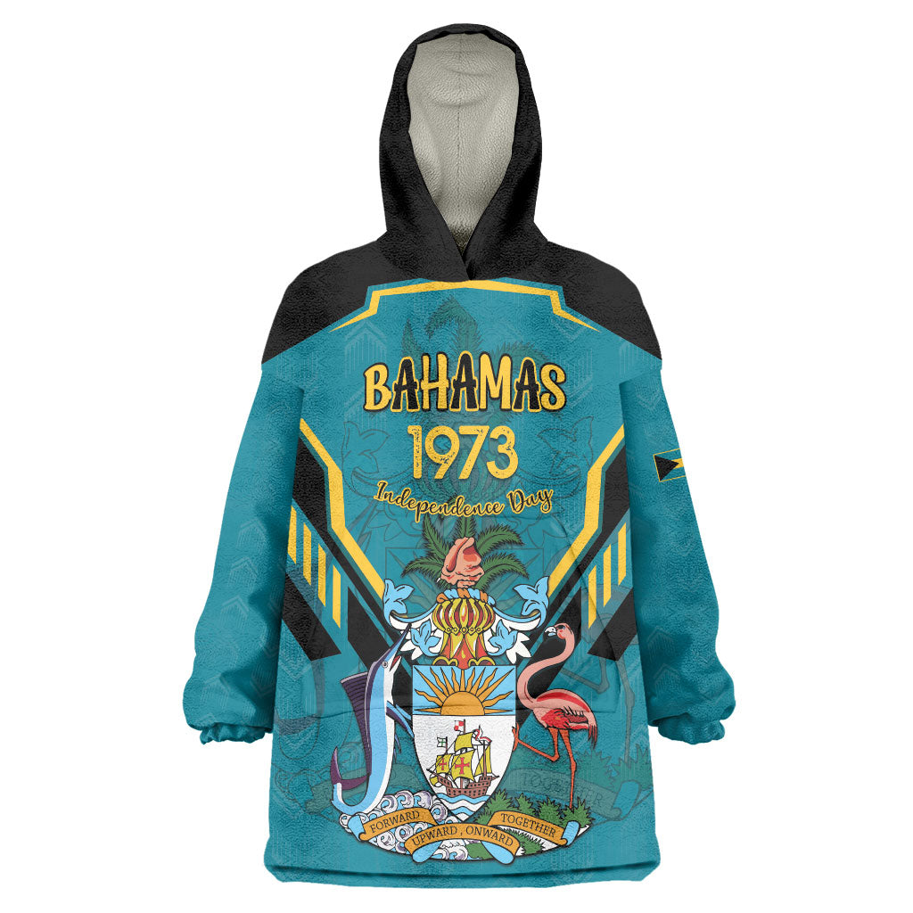 Personalized Bahamas 1973 Wearable Blanket Hoodie Happy Independence Day