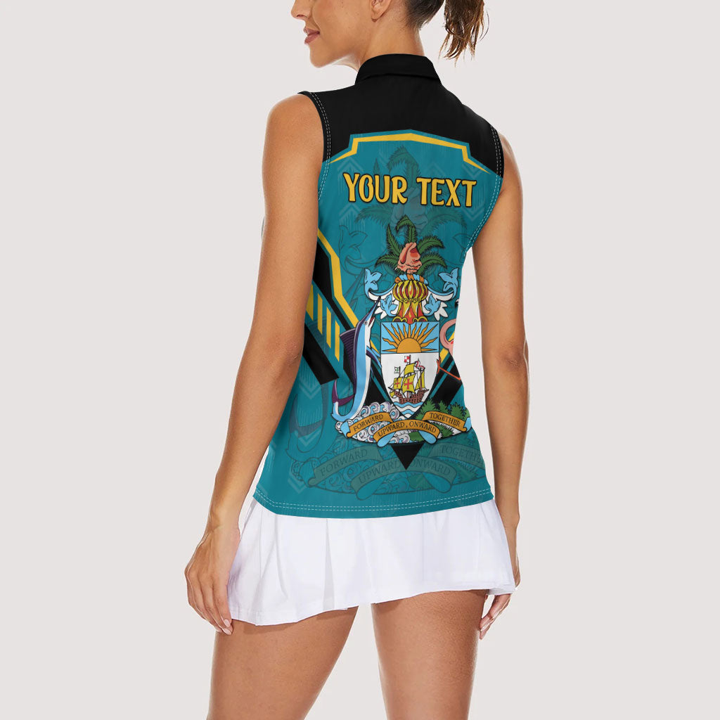 Personalized Bahamas 1973 Women Sleeveless Polo Shirt Happy Independence Day