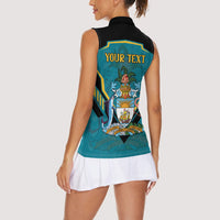 Personalized Bahamas 1973 Women Sleeveless Polo Shirt Happy Independence Day