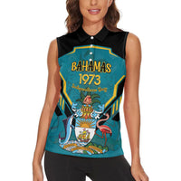 Personalized Bahamas 1973 Women Sleeveless Polo Shirt Happy Independence Day