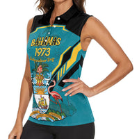 Personalized Bahamas 1973 Women Sleeveless Polo Shirt Happy Independence Day