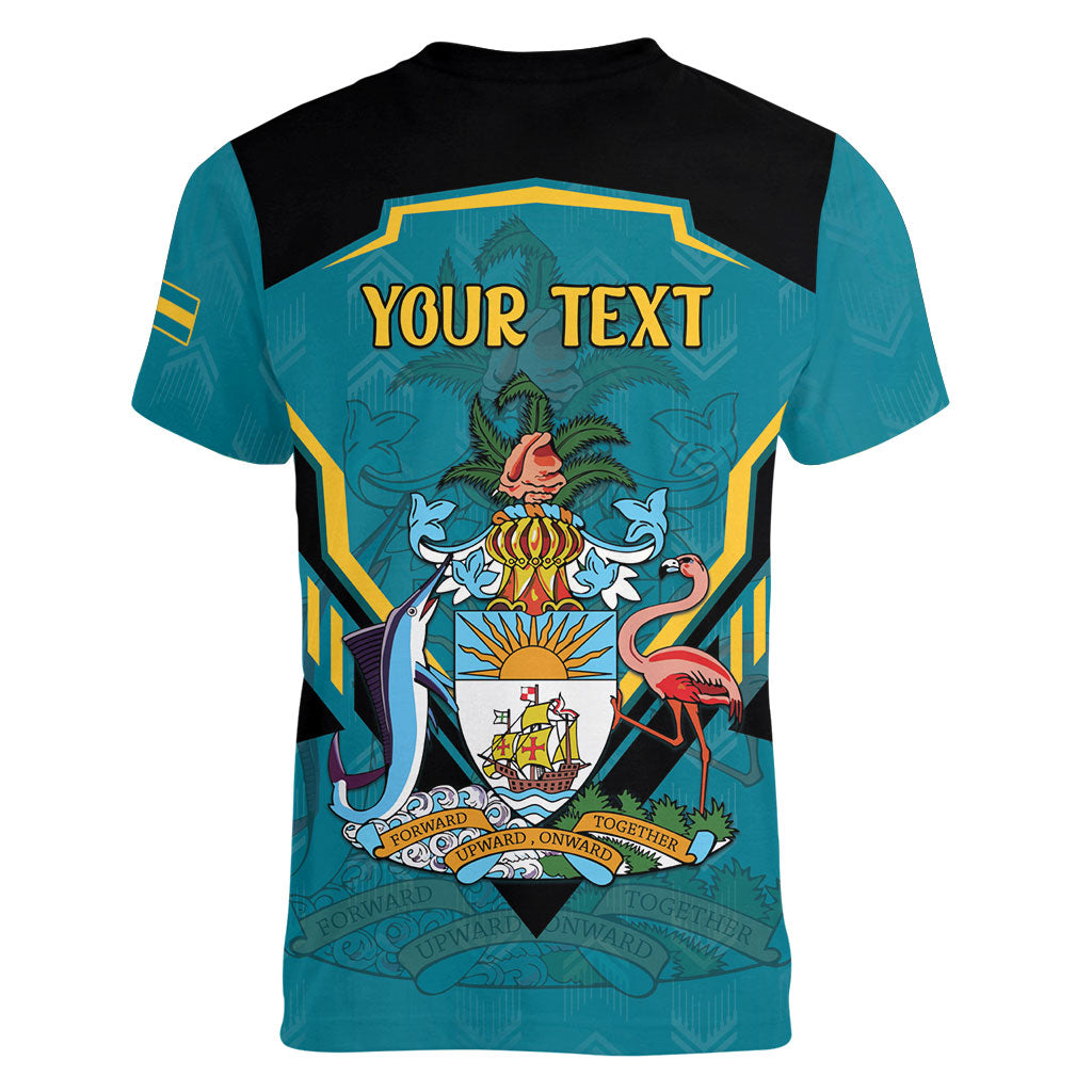 Personalized Bahamas 1973 Women V-Neck T-Shirt Happy Independence Day