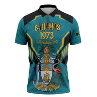 Personalized Bahamas 1973 Zipper Polo Shirt Happy Independence Day