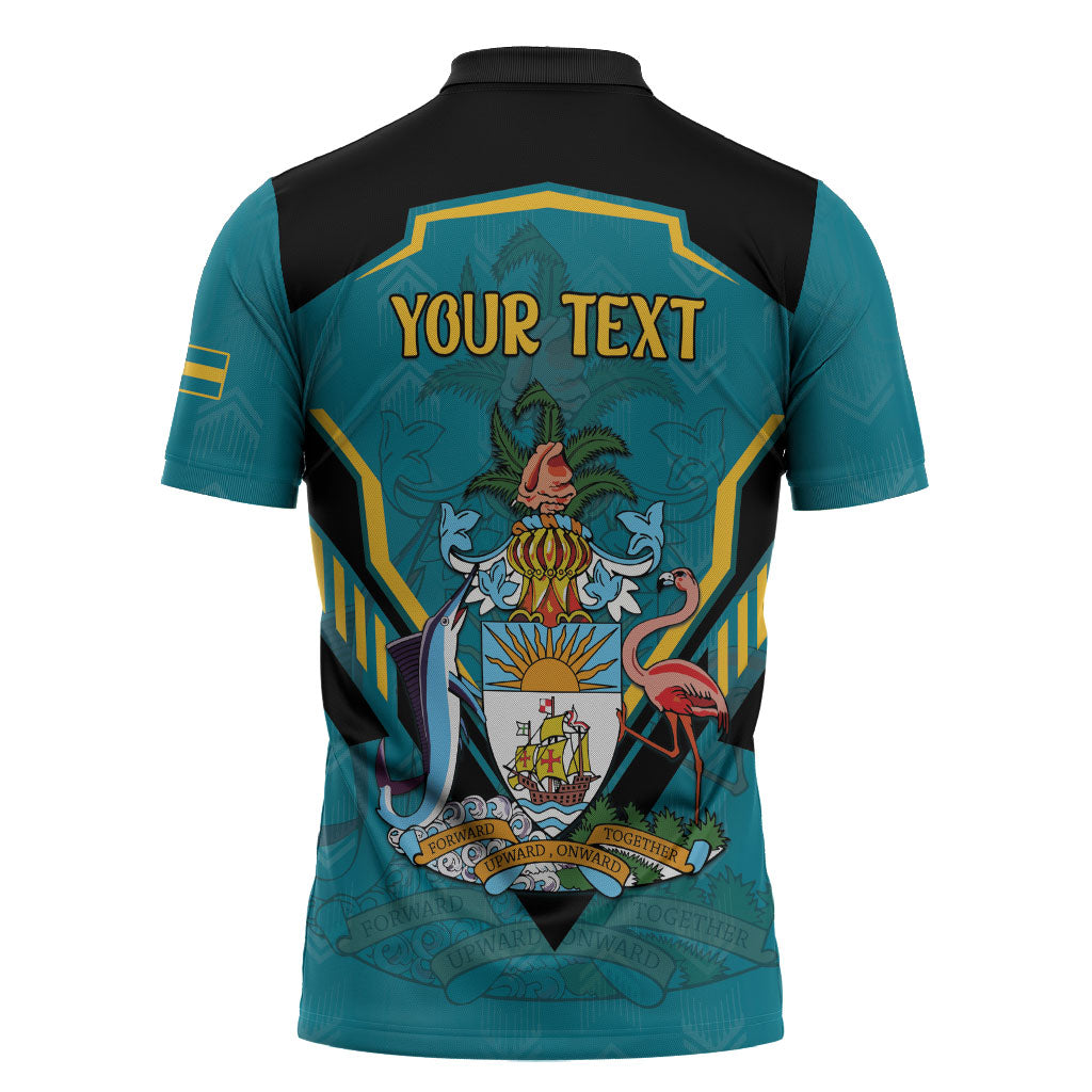 Personalized Bahamas 1973 Zipper Polo Shirt Happy Independence Day