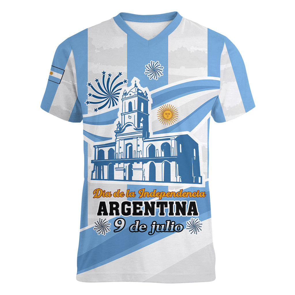 9 July Argentina Independence Day Women V Neck T Shirt The House Of Tucuman Special Version - Wonder Print Shop