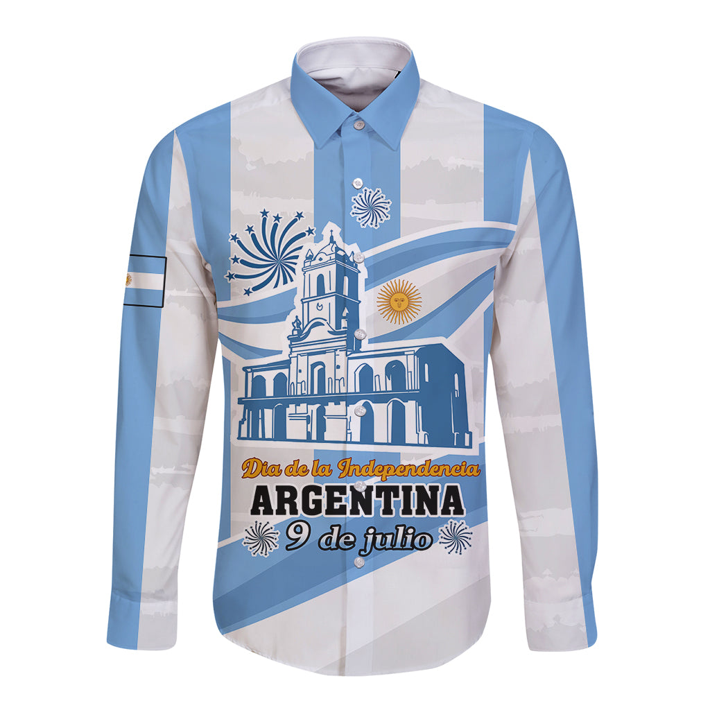 Custom 9 July Argentina Independence Day Long Sleeve Button Shirt The House Of Tucuman Special Version - Wonder Print Shop