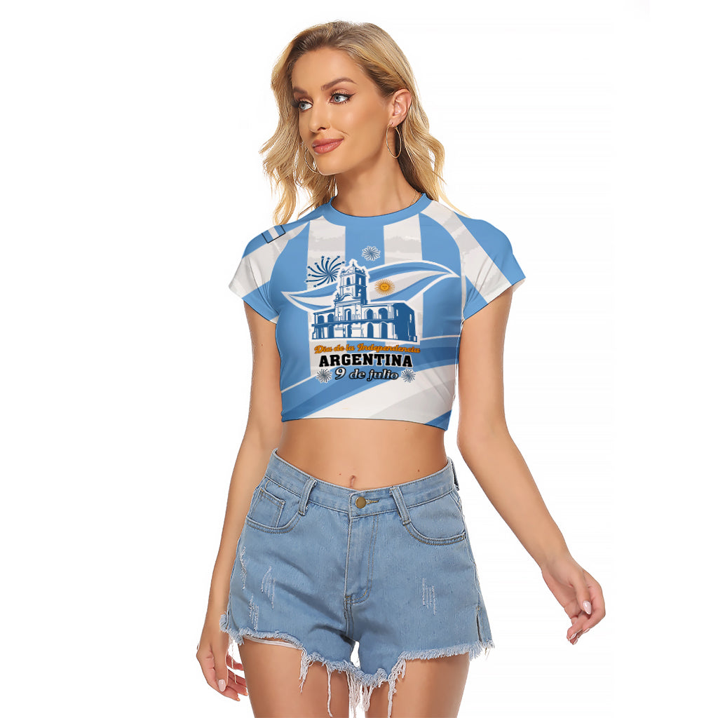 Custom 9 July Argentina Independence Day Raglan Cropped T Shirt The House Of Tucuman Special Version - Wonder Print Shop