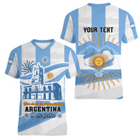 Custom 9 July Argentina Independence Day Women V Neck T Shirt The House Of Tucuman Special Version - Wonder Print Shop