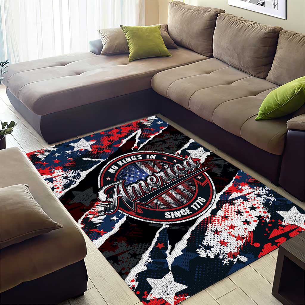 No Kings In America Since 1776 Area Rug Grunge Style - Wonder Print Shop