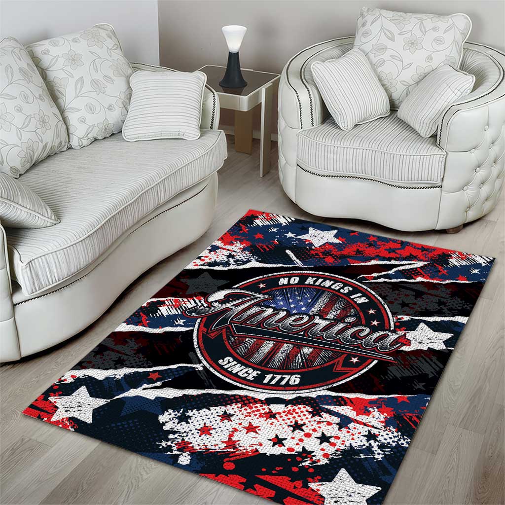 No Kings In America Since 1776 Area Rug Grunge Style - Wonder Print Shop