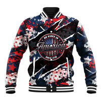 No Kings In America Since 1776 Baseball Jacket Grunge Style - Wonder Print Shop