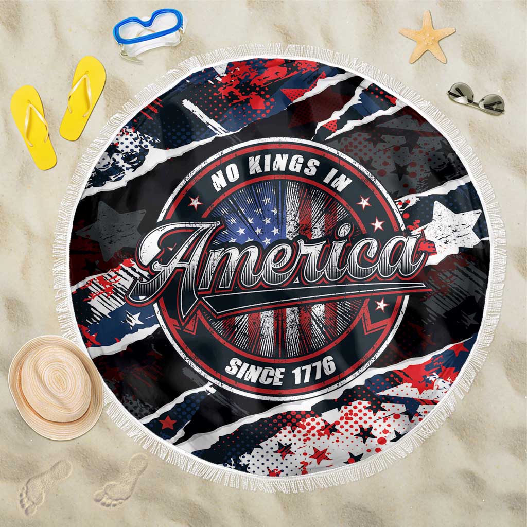 No Kings In America Since 1776 Beach Blanket Grunge Style - Wonder Print Shop
