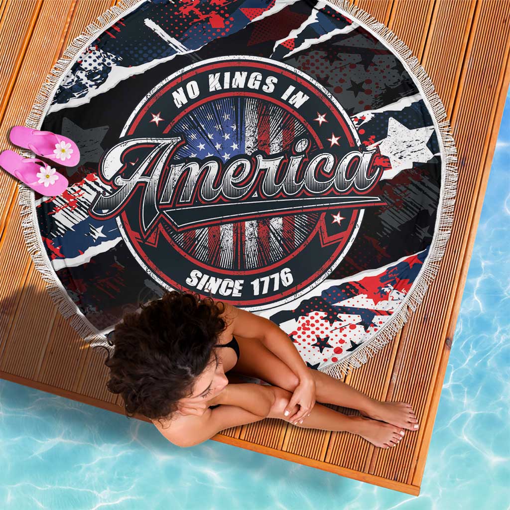 No Kings In America Since 1776 Beach Blanket Grunge Style - Wonder Print Shop