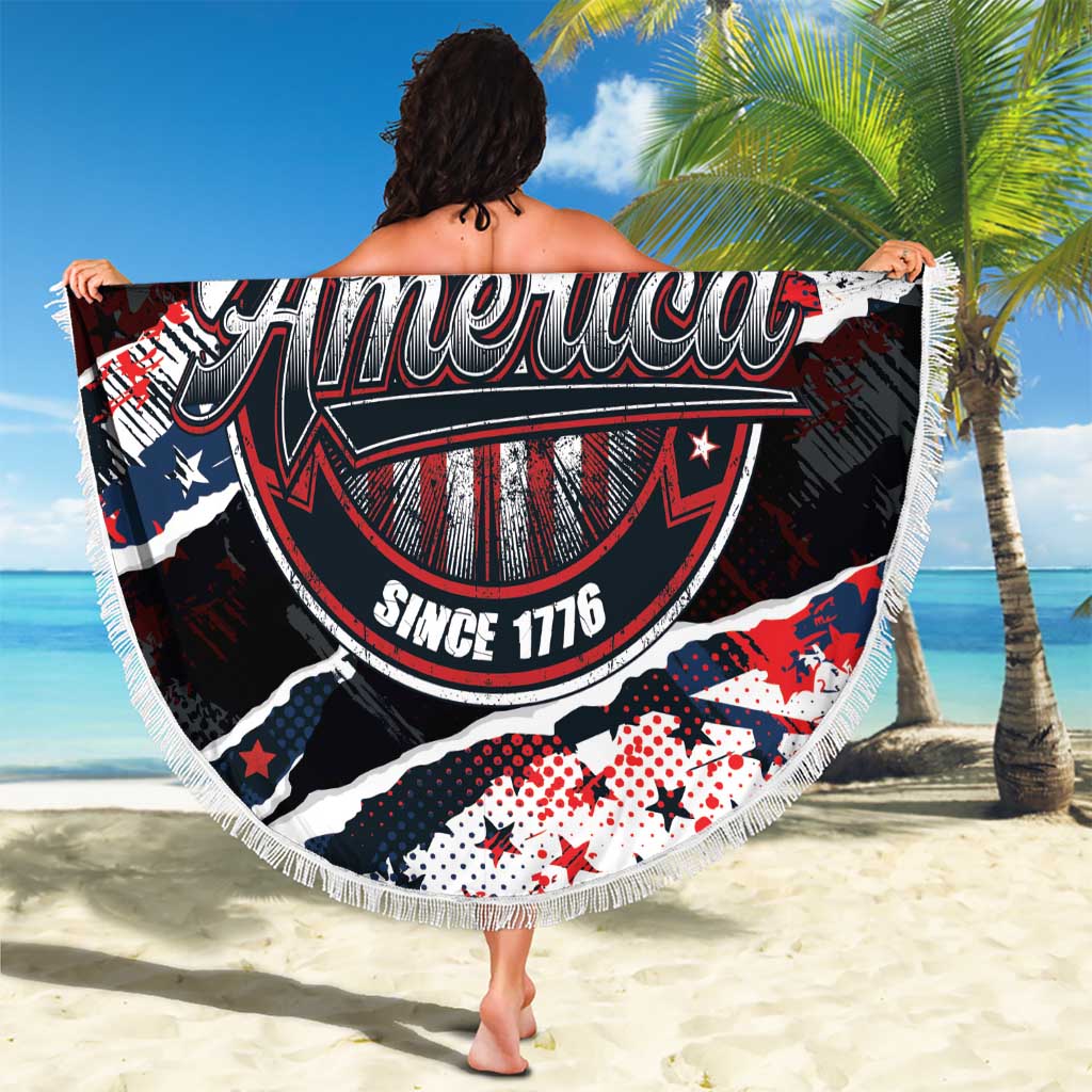 No Kings In America Since 1776 Beach Blanket Grunge Style - Wonder Print Shop