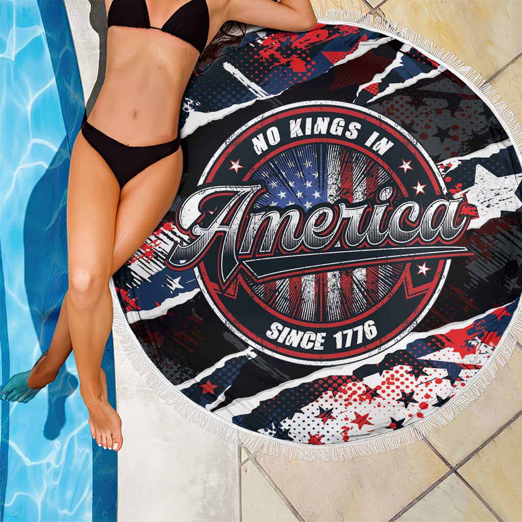 No Kings In America Since 1776 Beach Blanket Grunge Style - Wonder Print Shop