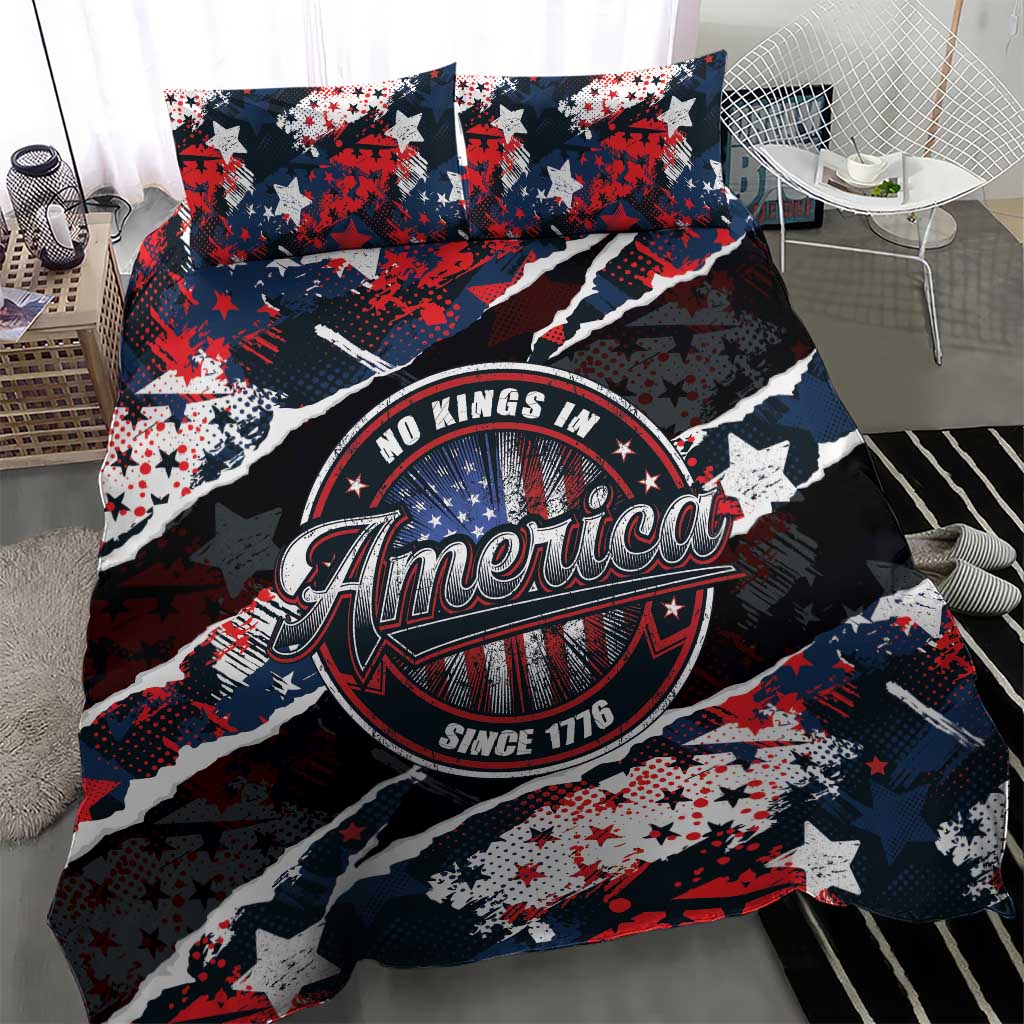 No Kings In America Since 1776 Bedding Set Grunge Style - Wonder Print Shop