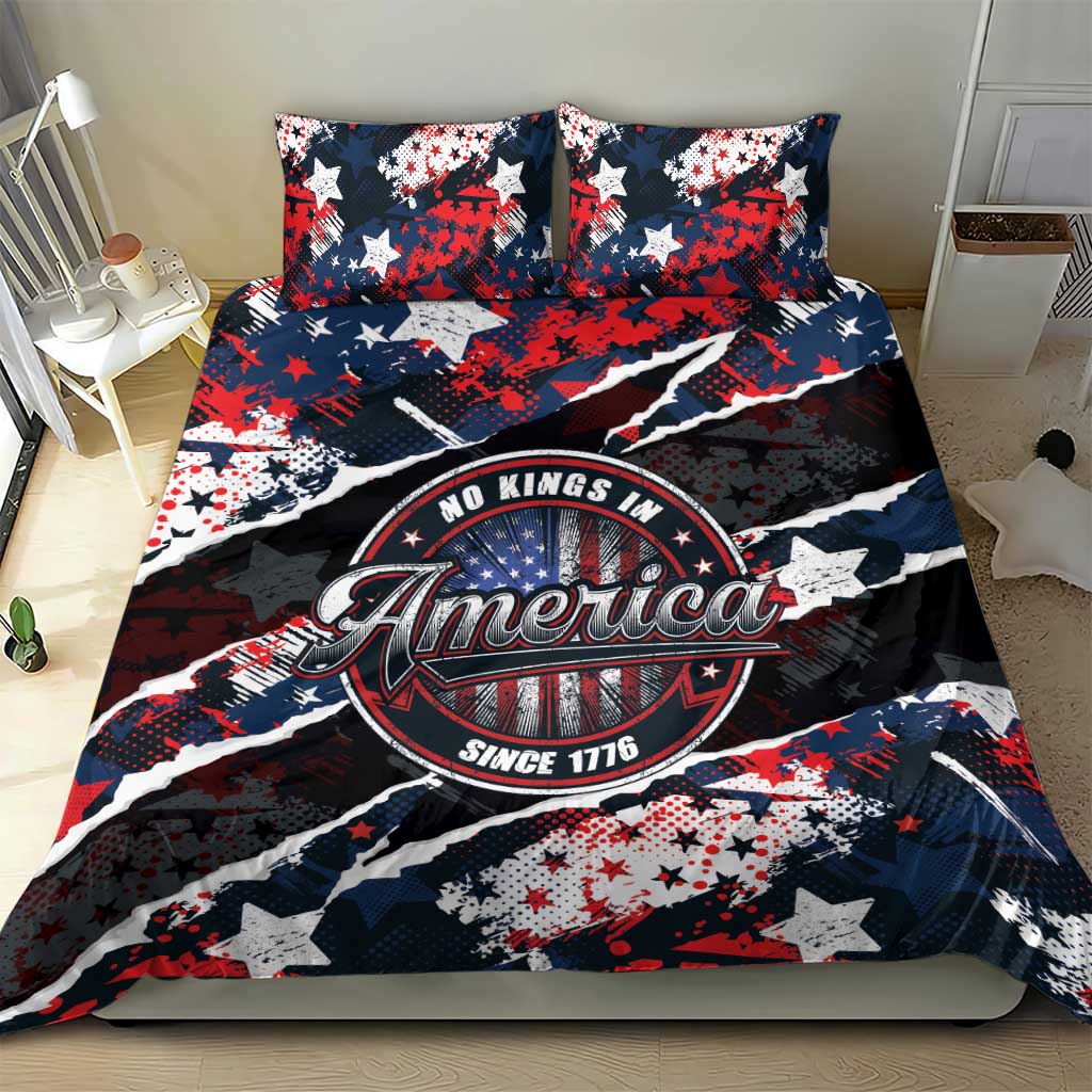 No Kings In America Since 1776 Bedding Set Grunge Style - Wonder Print Shop