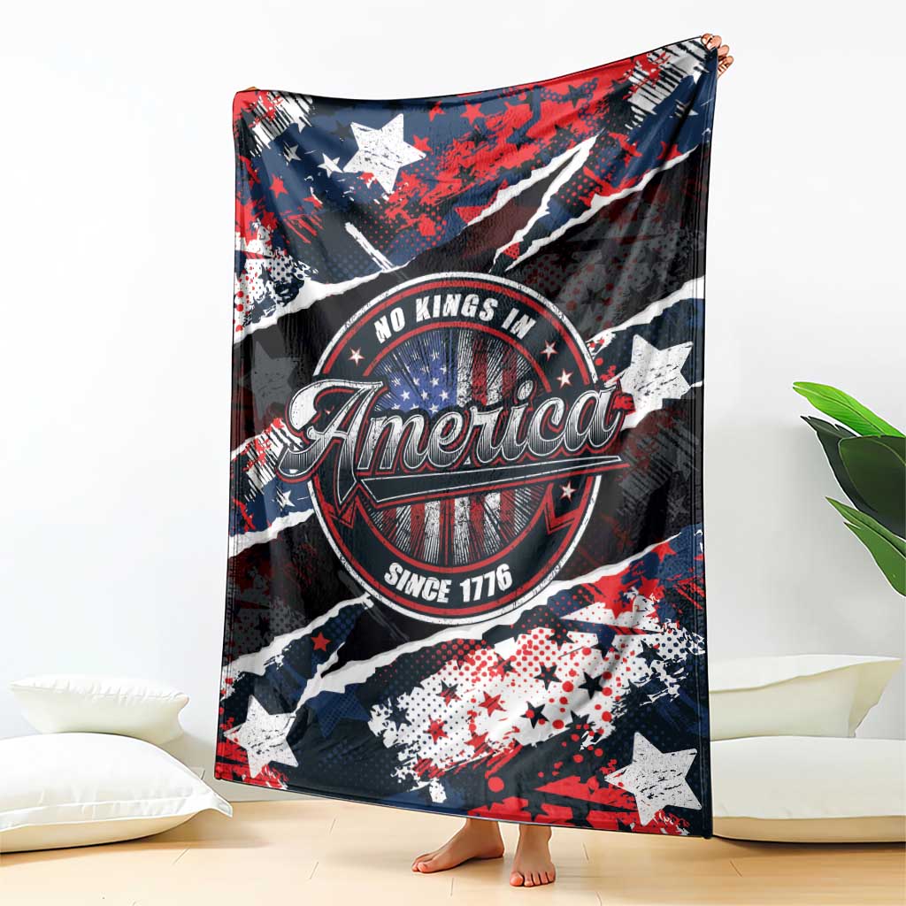 No Kings In America Since 1776 Blanket Grunge Style - Wonder Print Shop
