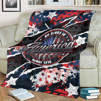 No Kings In America Since 1776 Blanket Grunge Style - Wonder Print Shop