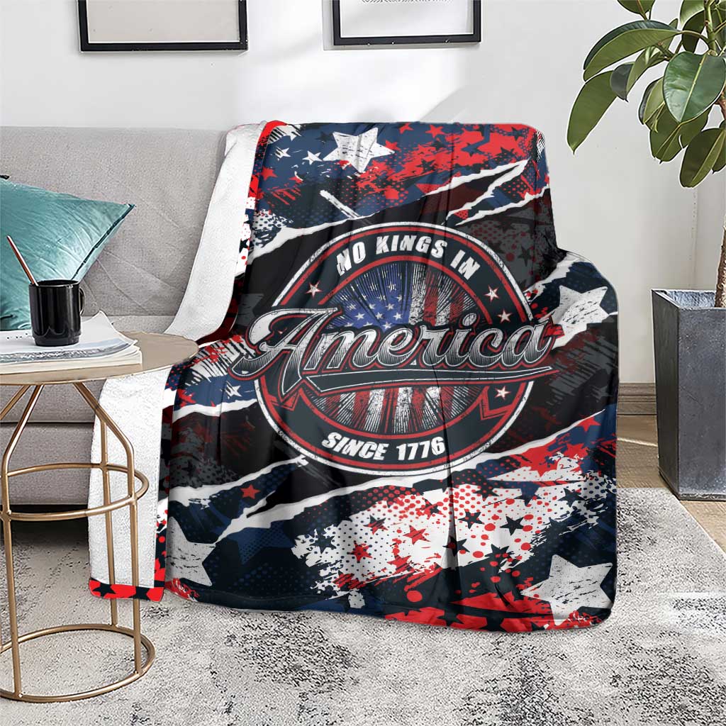 No Kings In America Since 1776 Blanket Grunge Style - Wonder Print Shop