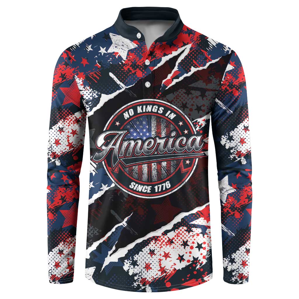 No Kings In America Since 1776 Button Sweatshirt Grunge Style - Wonder Print Shop