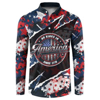 No Kings In America Since 1776 Button Sweatshirt Grunge Style - Wonder Print Shop