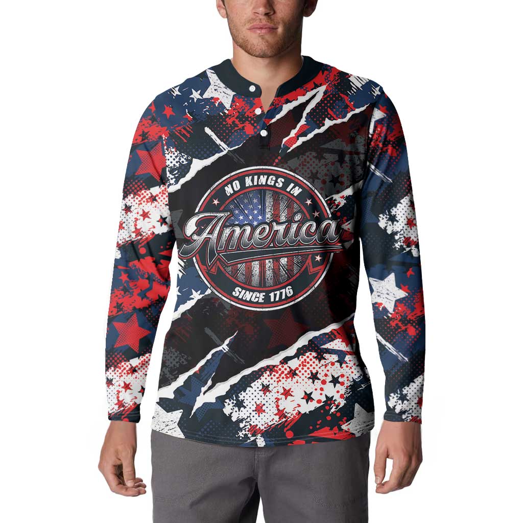 No Kings In America Since 1776 Button Sweatshirt Grunge Style - Wonder Print Shop