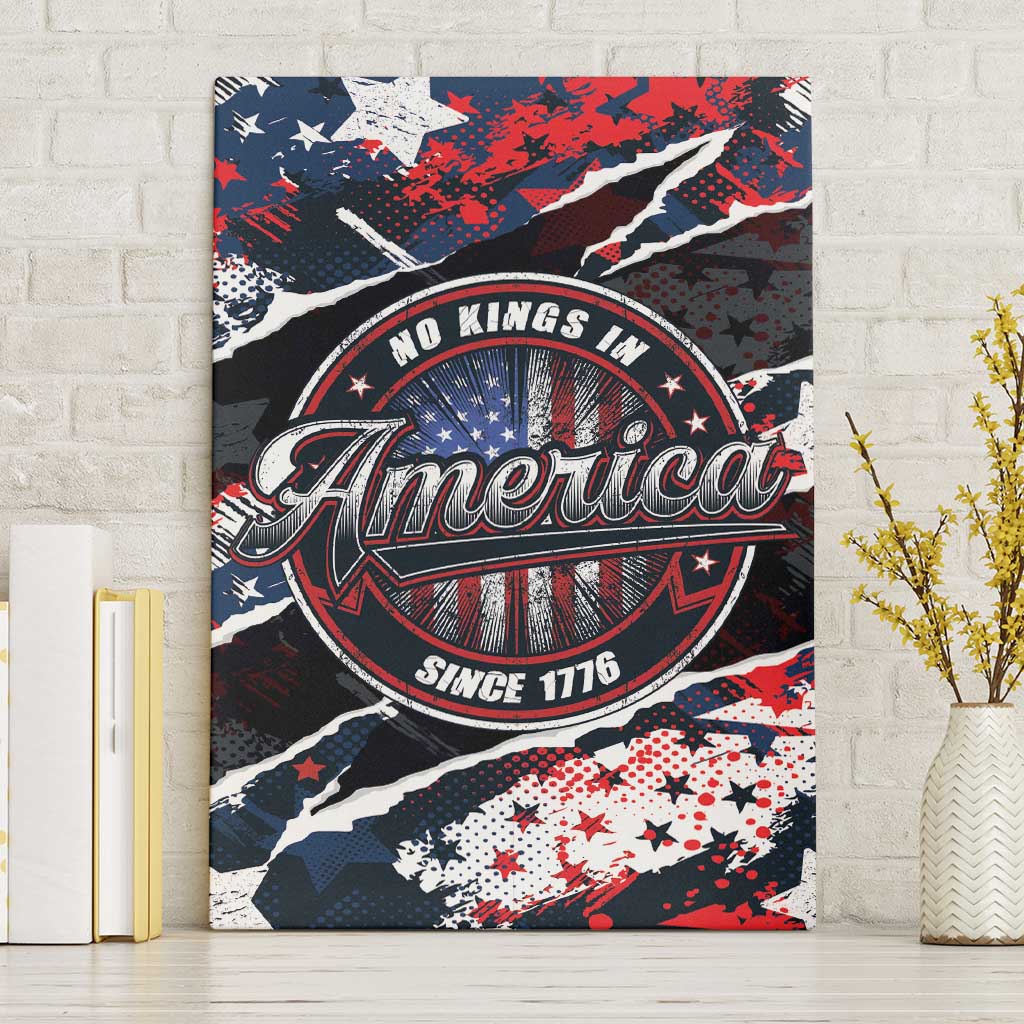 No Kings In America Since 1776 Canvas Wall Art Grunge Style - Wonder Print Shop