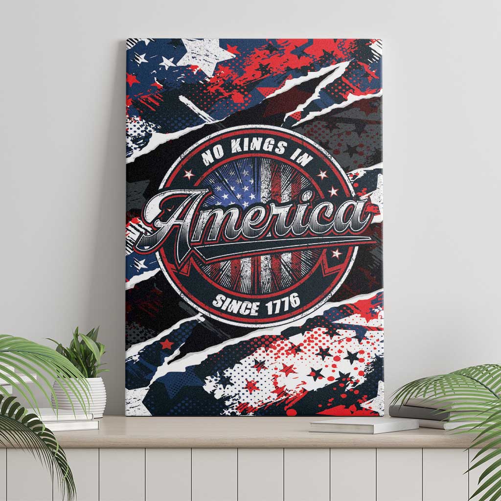 No Kings In America Since 1776 Canvas Wall Art Grunge Style - Wonder Print Shop