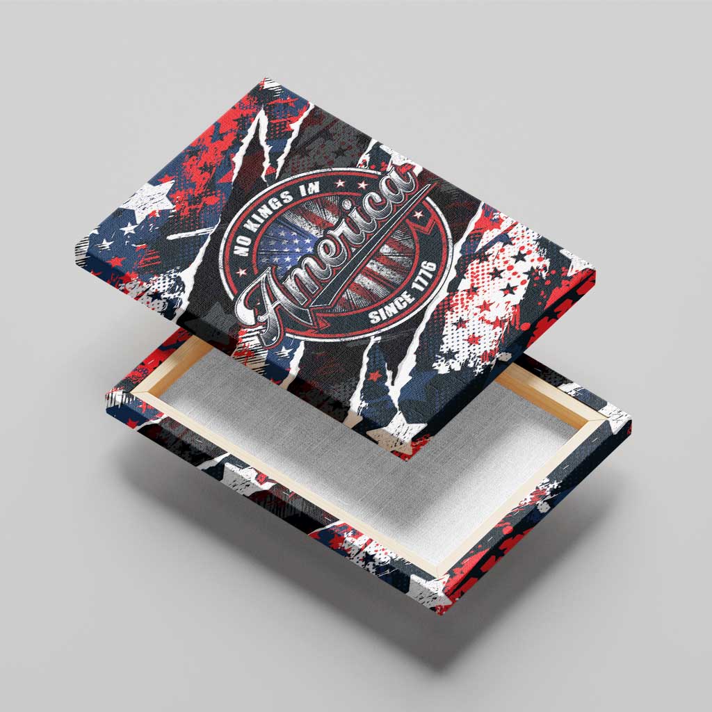 No Kings In America Since 1776 Canvas Wall Art Grunge Style - Wonder Print Shop
