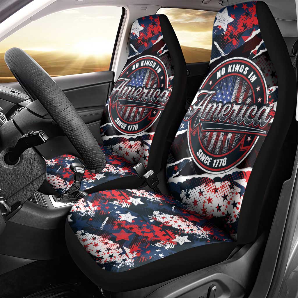 No Kings In America Since 1776 Car Seat Cover Grunge Style - Wonder Print Shop
