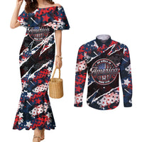 No Kings In America Since 1776 Couples Matching Mermaid Dress and Long Sleeve Button Shirt Grunge Style - Wonder Print Shop