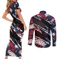 No Kings In America Since 1776 Couples Matching Short Sleeve Bodycon Dress and Long Sleeve Button Shirt Grunge Style - Wonder Print Shop