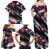 No Kings In America Since 1776 Family Matching Off Shoulder Maxi Dress and Hawaiian Shirt Grunge Style - Wonder Print Shop