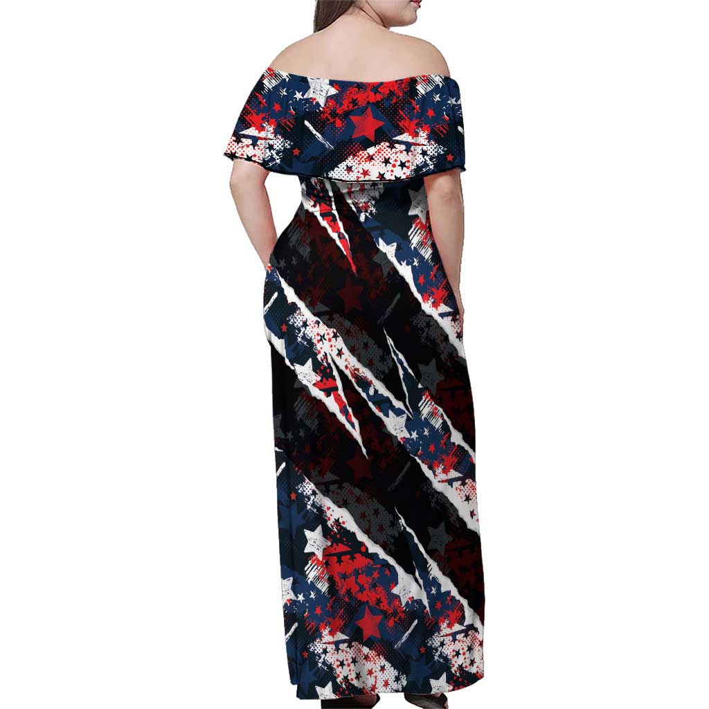 No Kings In America Since 1776 Family Matching Off Shoulder Maxi Dress and Hawaiian Shirt Grunge Style - Wonder Print Shop