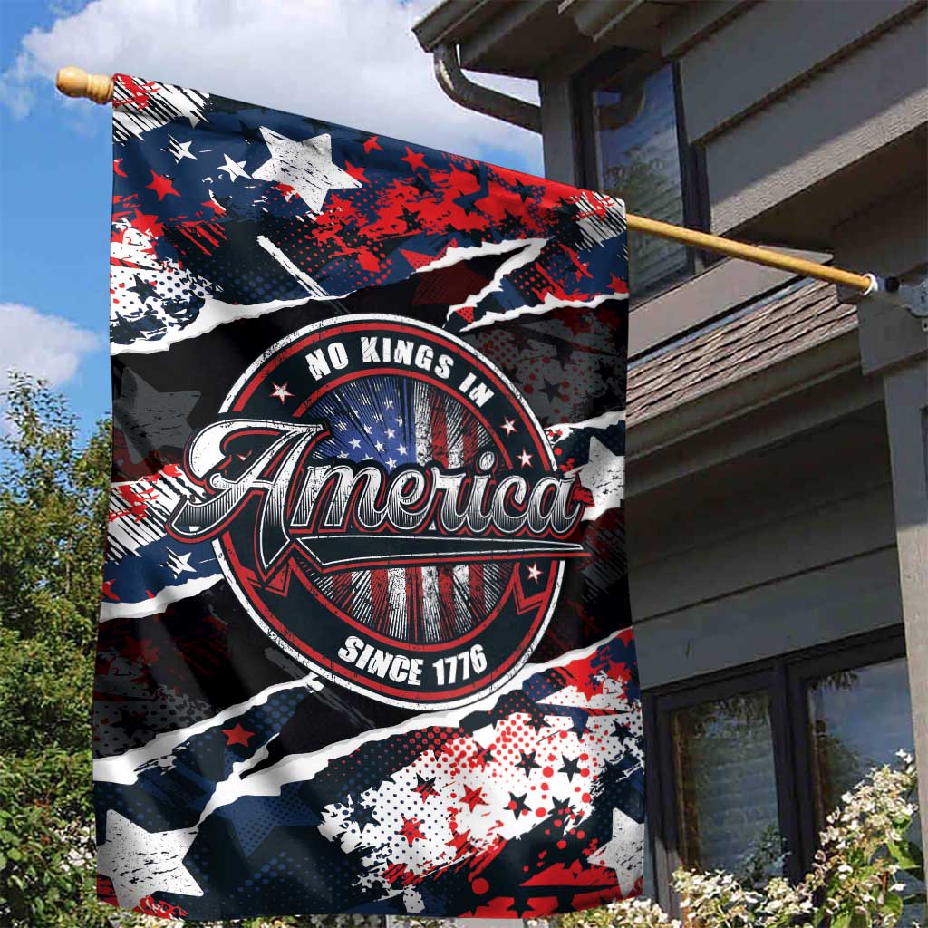 No Kings In America Since 1776 Garden Flag Grunge Style - Wonder Print Shop