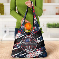 No Kings In America Since 1776 Grocery Bag Grunge Style - Wonder Print Shop
