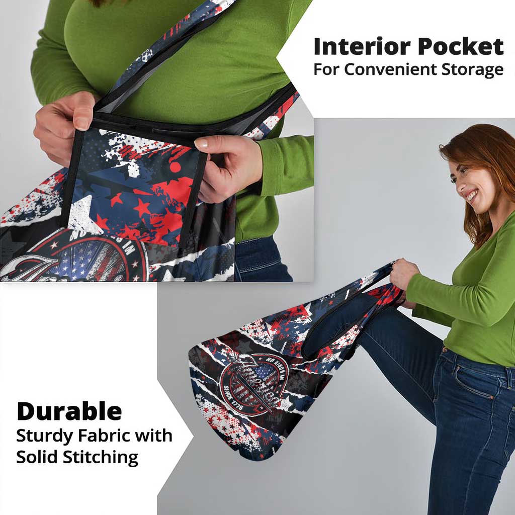 No Kings In America Since 1776 Grocery Bag Grunge Style - Wonder Print Shop