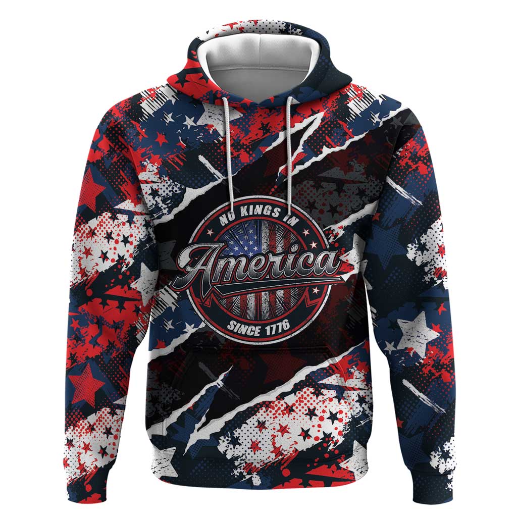 No Kings In America Since 1776 Hoodie Grunge Style - Wonder Print Shop