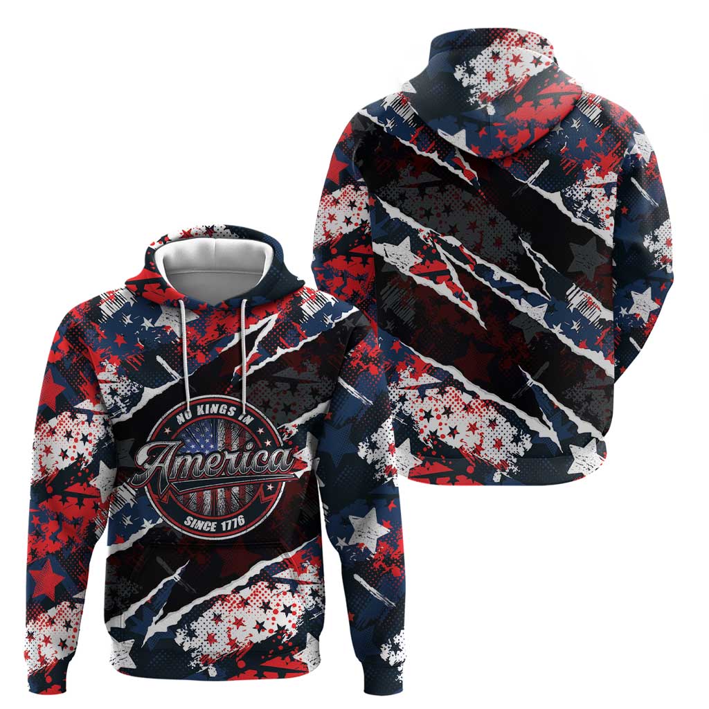 No Kings In America Since 1776 Hoodie Grunge Style - Wonder Print Shop