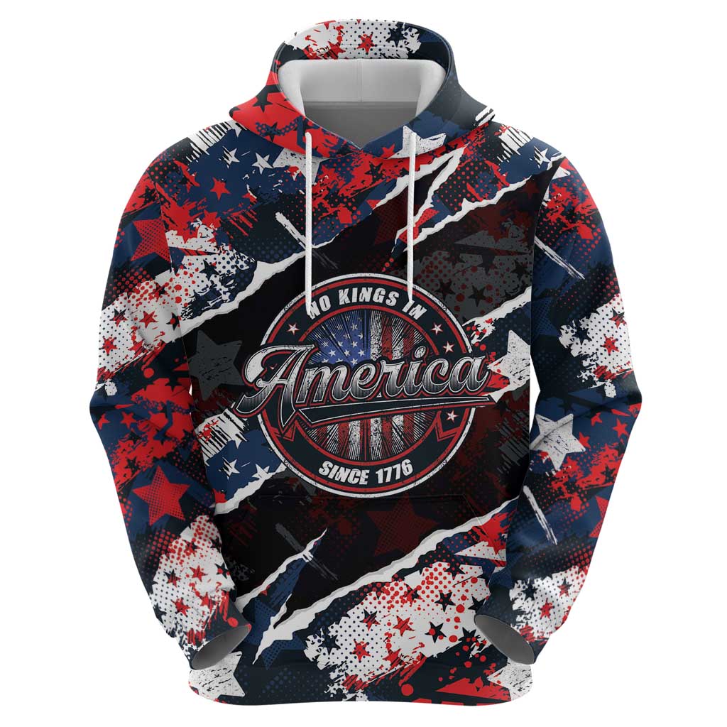 No Kings In America Since 1776 Hoodie Grunge Style - Wonder Print Shop