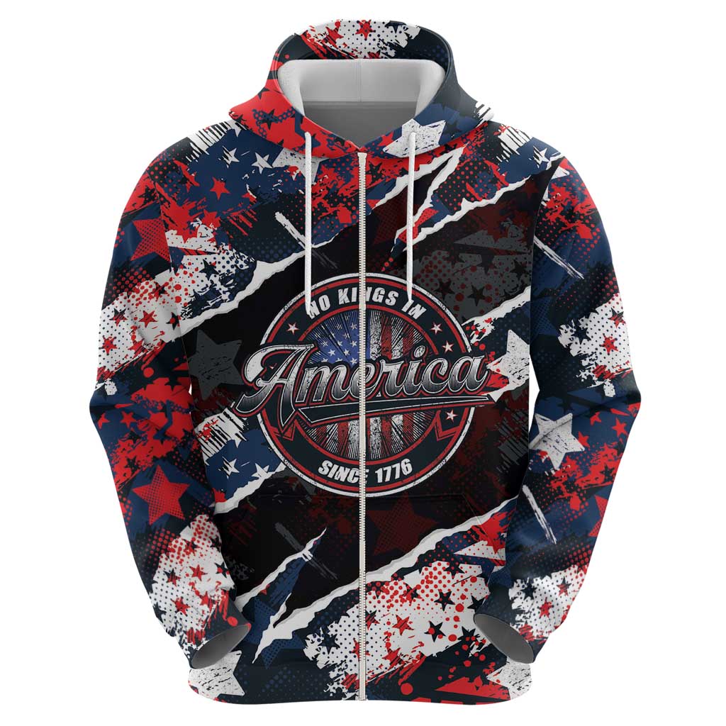 No Kings In America Since 1776 Hoodie Grunge Style - Wonder Print Shop