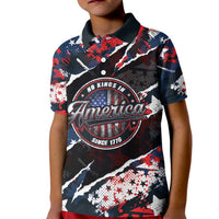 No Kings In America Since 1776 Kid Polo Shirt Grunge Style - Wonder Print Shop