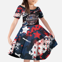 No Kings In America Since 1776 Kid Short Sleeve Dress Grunge Style - Wonder Print Shop