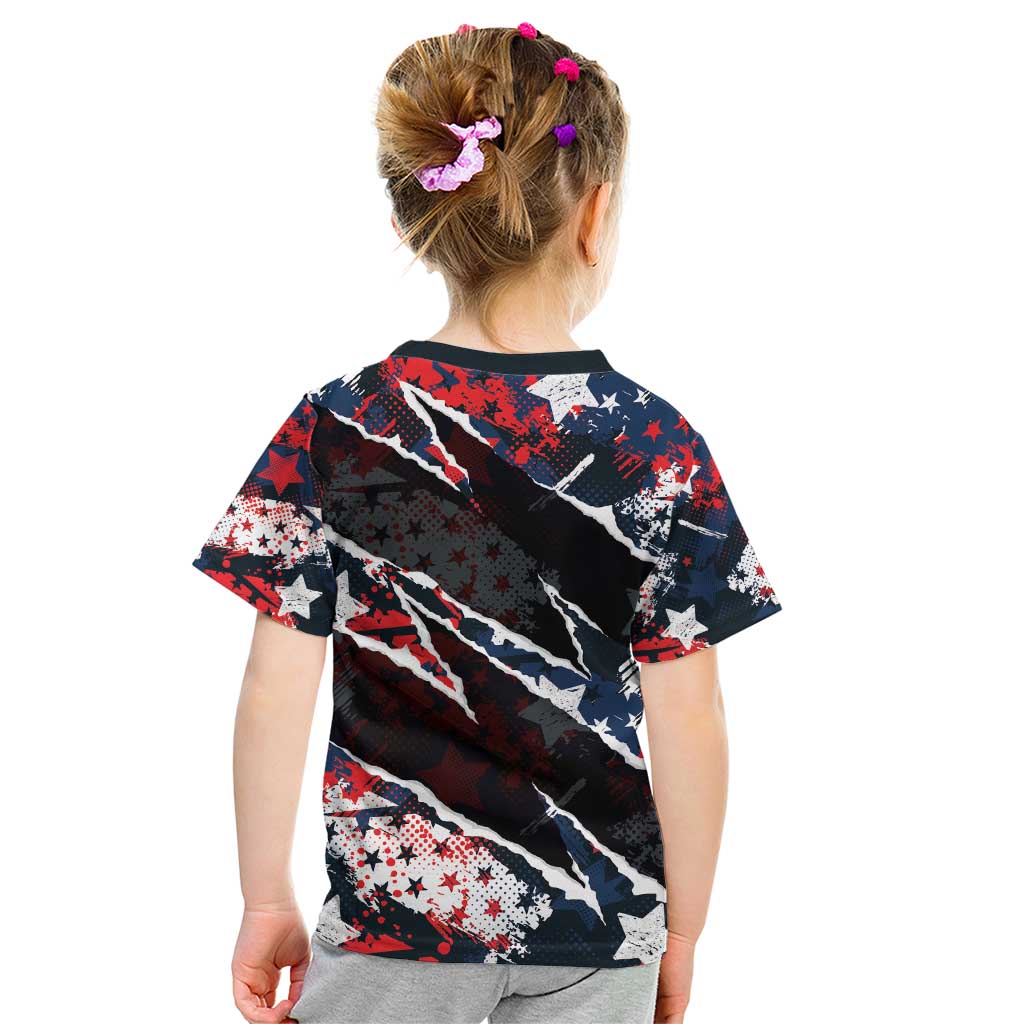 No Kings In America Since 1776 Kid T Shirt Grunge Style - Wonder Print Shop